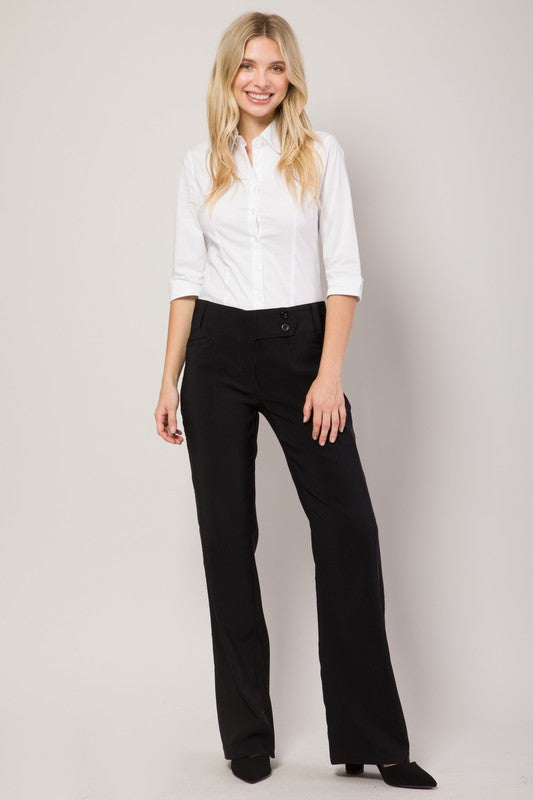Relaxed Fit Boot Cut Stretch Trouser Pants
